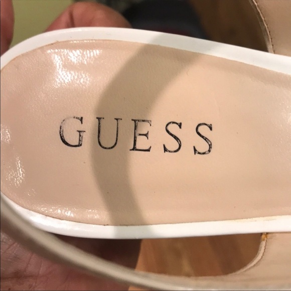 GUESS Nude Peep Toe Patent Leather Pumps 9.5 - Picture 6 of 7